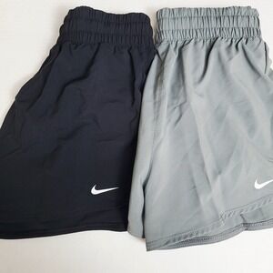 Nike Kids Training Shorts DX4967010 Gray Black Dri FIT Size Medium‎ NWT Set of 2